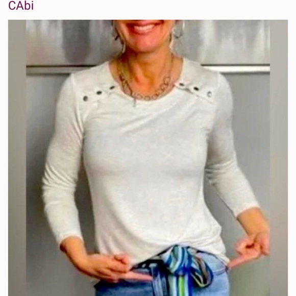 CAbi Tops - CAbi 6119 snap shoulder Long Sleeve Top (color dove) NWT